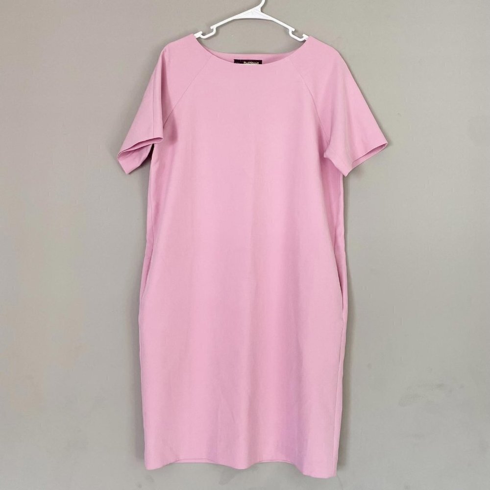 PAUL STUART pink short sleeve mini sheath dress